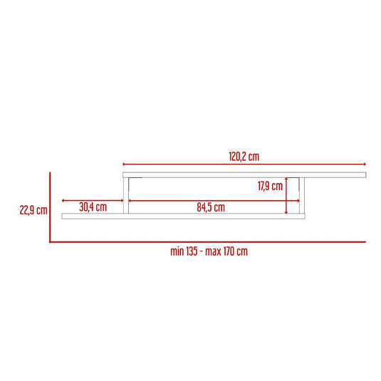 Mesa Para Tv Flotante Dilix, Nogal, con superficie para objetos decorativos