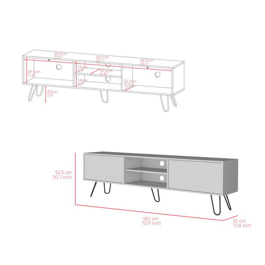 Rack para TV Lara, Blanco, Para Televisor de 70 Pulgadas  ZF