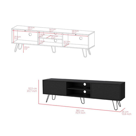 Rack para TV Lara, Wengue, Para Televisor de 70 Pulgadas  ZF