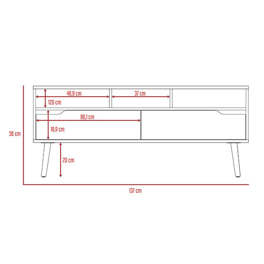 Mesa Para Tv Raichel, Nogal y Plata Oscuro, Para Televisor de 60 Pulgadas