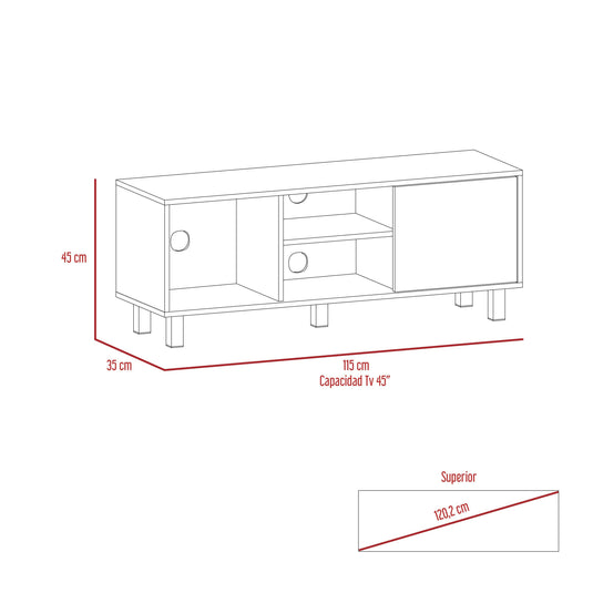 Mesa Para Tv Tunez, Café Claro, Para Tv de 45 Pulgadas