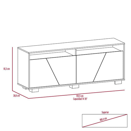 Rack para TV, Fraktal, Miel y Habano