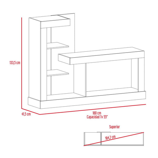 Rack para TV, Minotti, Miel y Blanco