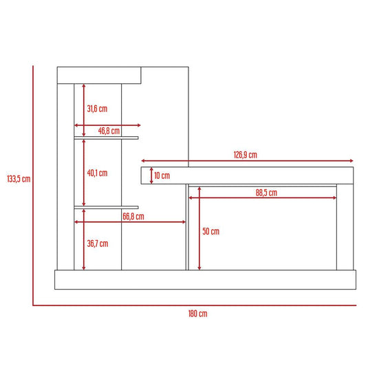 Rack para TV, Minotti, Miel y Blanco