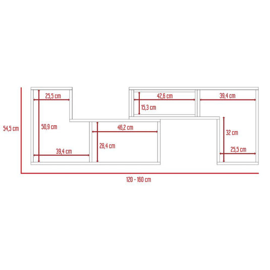 Combo para Sala, Ascher, Incluye Biblioteca, Mesa de Centro y Rack para TV, Wengue y Blanco