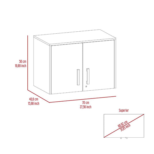 Gabinete superior Multiusos, Wengue, con dos puerta batientes ZF