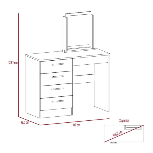 Combo Para Habitación Gennesi, Incluye Closet - Cama - Organizador - Mueble tocador - Mesa de Noche