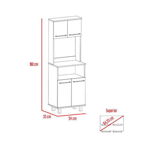 Mueble Alacena Fenix Blanco, Wengue y Negro