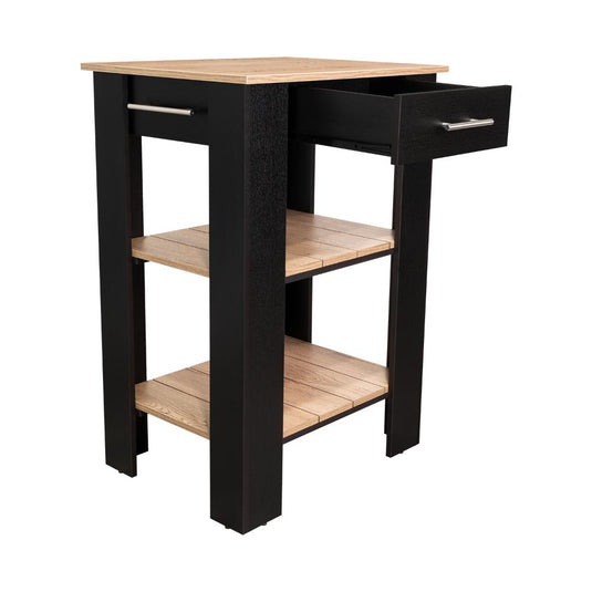 Isla de Cocina Cala 23, Wengue y Macadamia, con Amplia Superficie En La Mesa