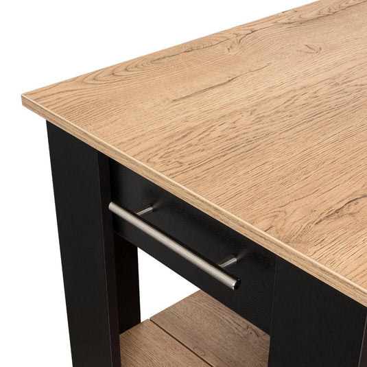 Isla de Cocina Cala 23, Wengue y Macadamia, con Amplia Superficie En La Mesa