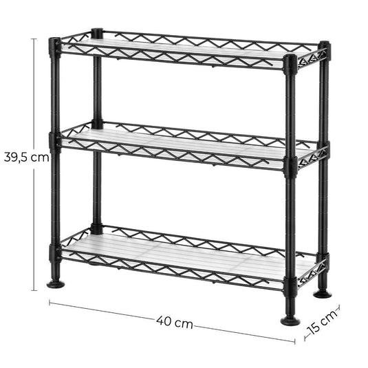 Mueble Auxiliar de Cocina Shelves, Negro, de Tres niveles