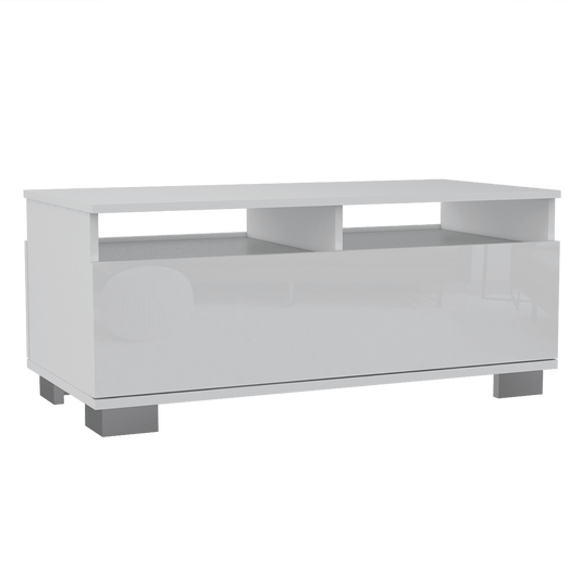 Mesa de Centro Aurora, Blanco Nevado y Blanco High Gloss