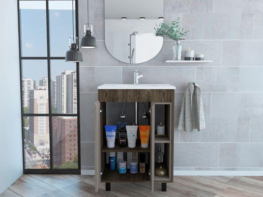 Mueble de Baño Meka, Coñac y Taupe