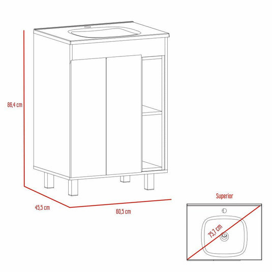 Mueble de Baño Meka, Coñac y Taupe