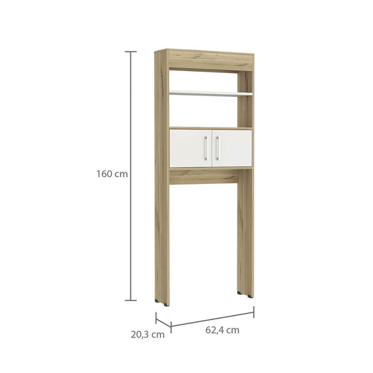 Gabinete de Baño Aqua, Blanco Duqueza y Café Claro, con Dos Puertas Para Su Almacenamiento X2