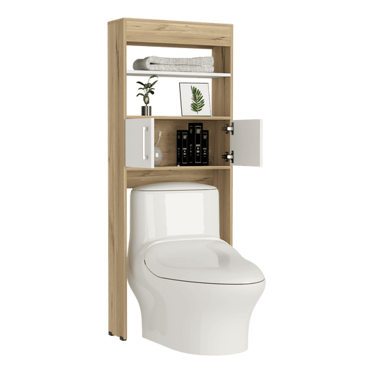 Gabinete de Baño Aqua, Blanco Duqueza y Café Claro, con Dos Puertas Para Su Almacenamiento X2