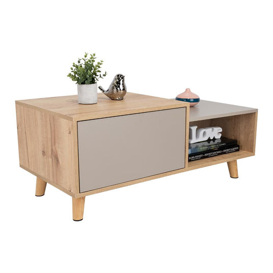 Mesa de Centro Bora, Duna y Taupe, con Amplio Espacio Ideal Para Ubicar Decoraciones