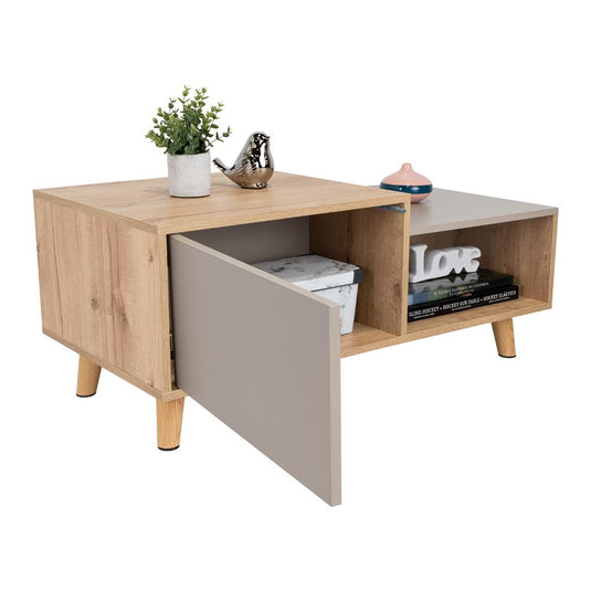 Mesa de Centro Bora, Duna y Taupe, con Amplio Espacio Ideal Para Ubicar Decoraciones