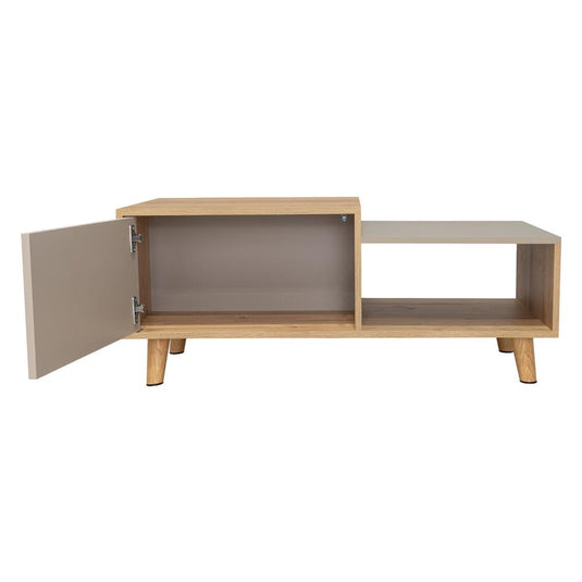 Mesa de Centro Bora, Duna y Taupe, con Amplio Espacio Ideal Para Ubicar Decoraciones