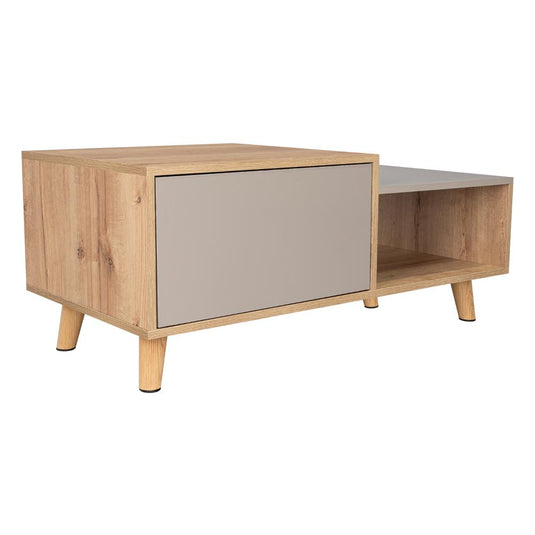 Mesa de Centro Bora, Duna y Taupe, con Amplio Espacio Ideal Para Ubicar Decoraciones