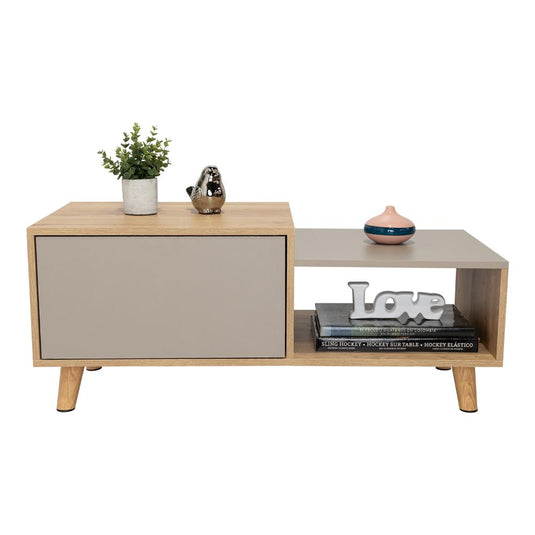 Mesa de Centro Bora, Duna y Taupe, con Amplio Espacio Ideal Para Ubicar Decoraciones