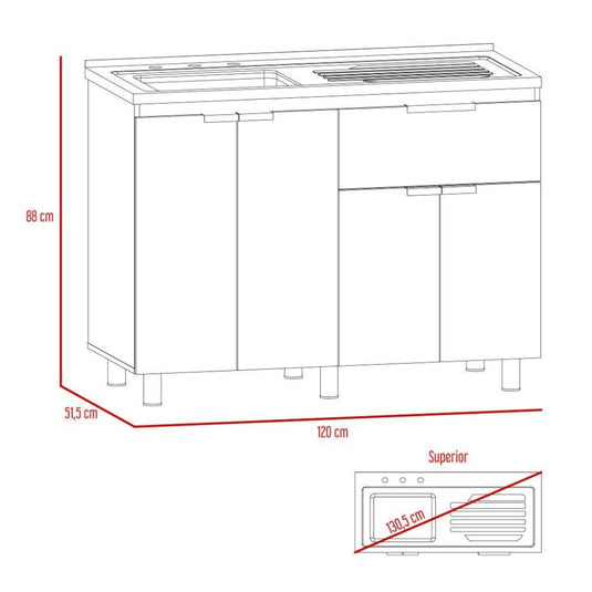 Combo Para Cocina Arabia, Incluye Gabinetes Superior, Gabinete Inferior y Barra