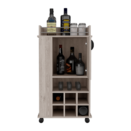 Bar Fargo, Ceniza, con amplios espacios para ubicar y botellas ZF