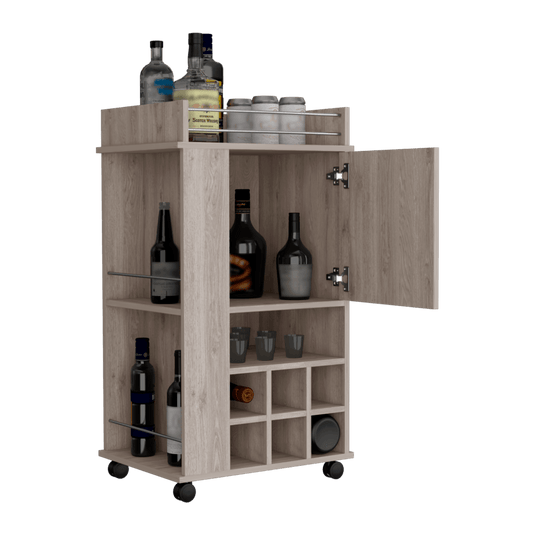 Bar Fargo, Ceniza, con amplios espacios para ubicar y botellas ZF