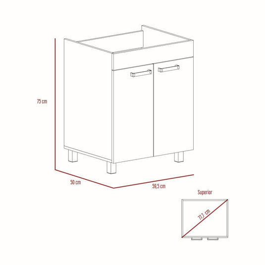 Mueble Lavadero, Blanco y Gris, Ideal Para Espacios Reducidos