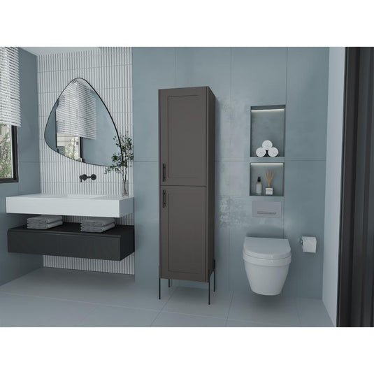 Organizador de Baño Weist, Plata Oscuro, con patas metálicas en color negro ZF