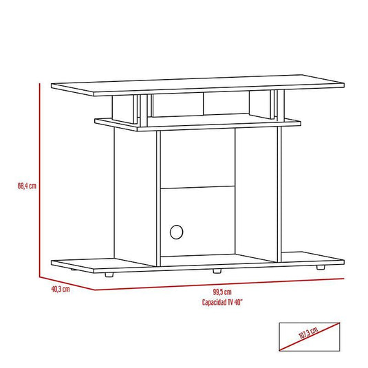 Rack para TV, Lisboa, Wengue, Diseño Multifuncional y Espacio Superior Para Televisor de 40 Pulgadas X2