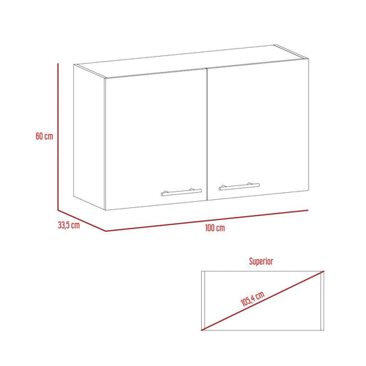 Mueble Aereo con Dos Puertas Manchester, Wengue