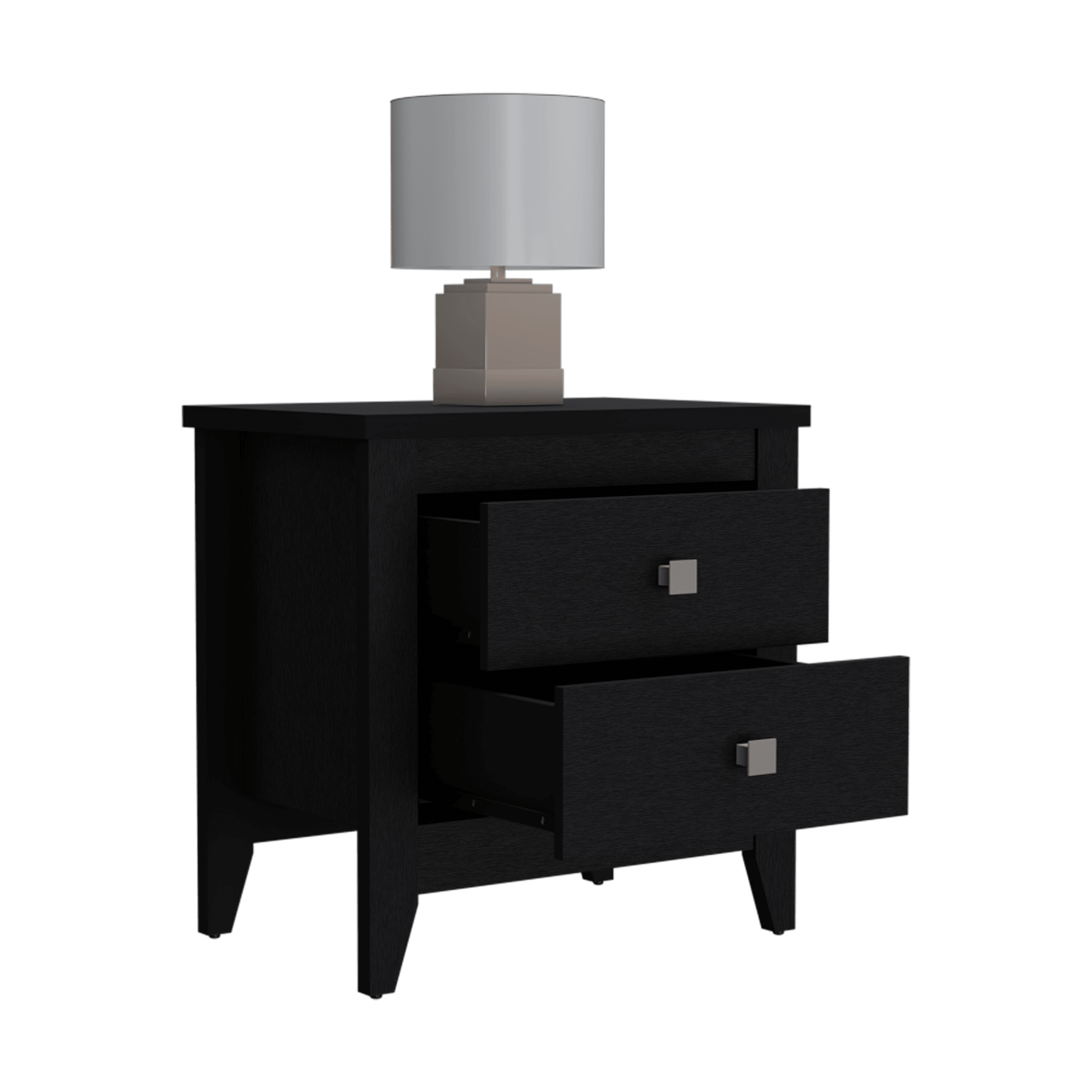Mesa de Noche Amara, Wengue, con Cajones y Diseño Moderno ZF