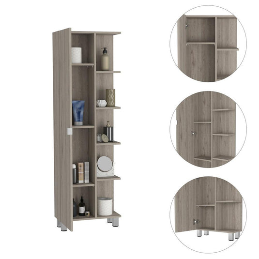 Mueble Esquinero Urano, Ceniza, con Variedad de Entrepaños ZF