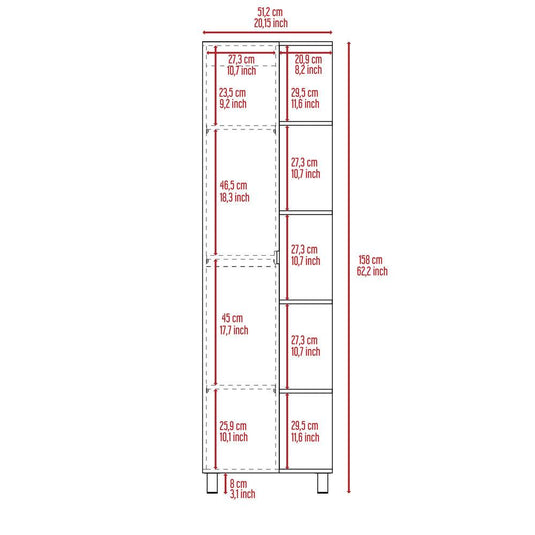 Mueble Esquinero Urano, Ceniza, con Variedad de Entrepaños ZF