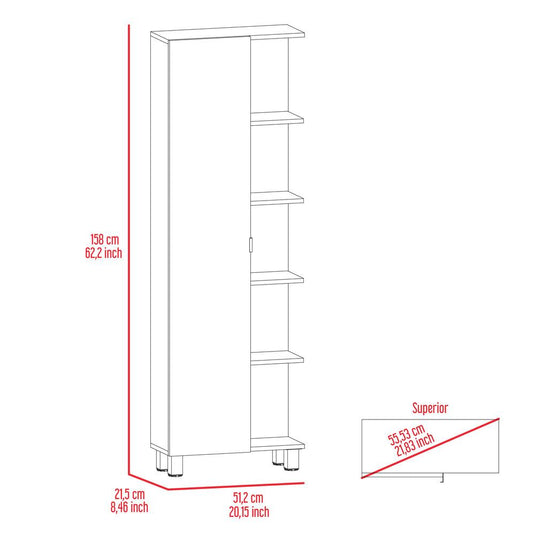 Mueble Esquinero Urano, Ceniza, con Variedad de Entrepaños ZF