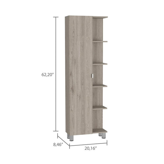 Mueble Esquinero Urano, Ceniza, con Variedad de Entrepaños ZF