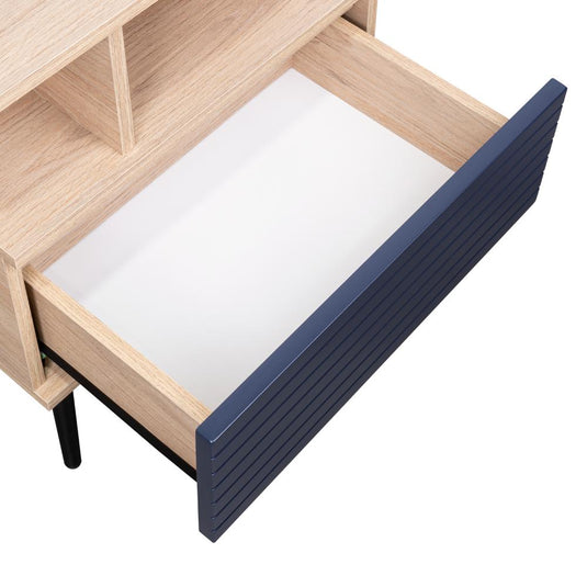 Mesa De Noche Nevis  Rovere Y Azul Navy