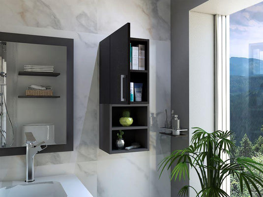 Mueble Auxiliar de Baño Madrid, Wengue y Plomo