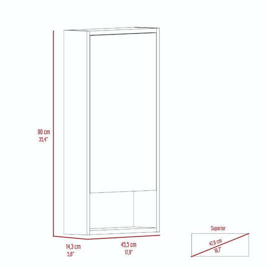 Gabinete de Baño Merín, Blanco, con Espejo y Tres Entrepaños ZF X2