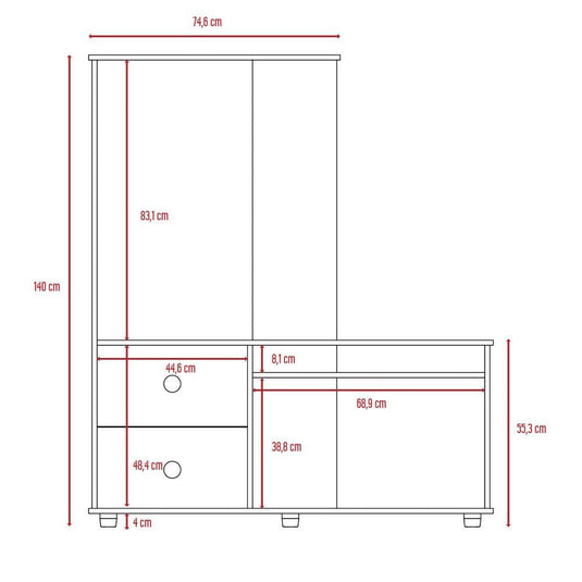 Rack para TV, Monet, Wengue, con Capacidad Para Televisor de 50 Pulgadas