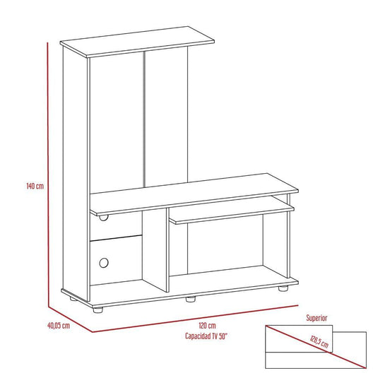 Rack para TV, Monet, Wengue, con Capacidad Para Televisor de 50 Pulgadas