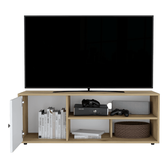 Mesa Para Tv Noah, Macadamia y Blanco Vainilla