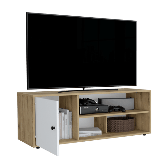 Mesa Para Tv Noah, Macadamia y Blanco Vainilla