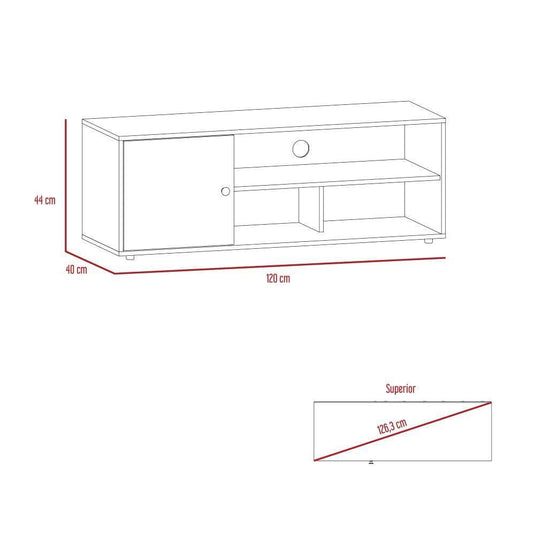 Mesa Para Tv Noah, Macadamia y Blanco Vainilla