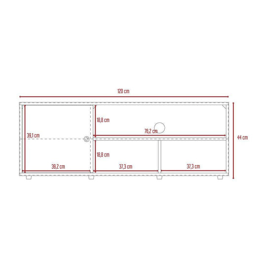 Mesa Para Tv Noah, Macadamia y Blanco Vainilla