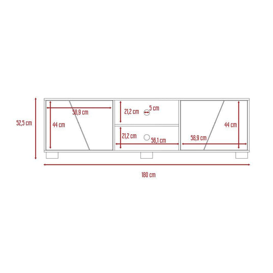 Rack para TV, de 80" Fraktal, Habano y Miel, con Espacio Para Televisor de 80 Pulgadas