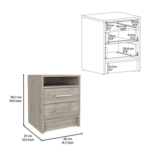 Mesa de Noche Brail, Humo, con Espacio Para Colocar Objetos Decorativos ZF X2