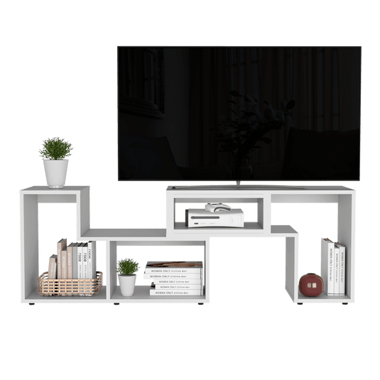 Rack para TV, Extensible Beijing, Blanco Marqueza, con Espacio Para Televisor de Hasta 50 Pulgadas