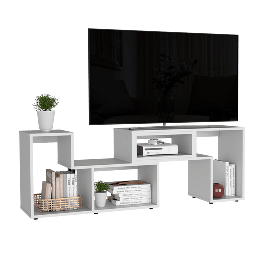 Rack para TV, Extensible Beijing, Blanco Marqueza, con Espacio Para Televisor de Hasta 50 Pulgadas